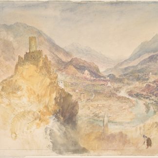 Chatel Argent and the Val d'Aosta from above Villeneuve