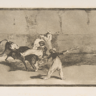A Moor Caught by the Bull by Francisco de Goya, a dangerous encounter between a man and a bull