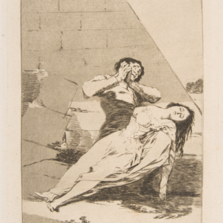 Tantalus by Francisco de Goya, a distressed man supporting a reclining woman