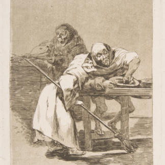 Be Quick, They Are Waking Up by Francisco de Goya, hunched figures at work in a shadowy interior