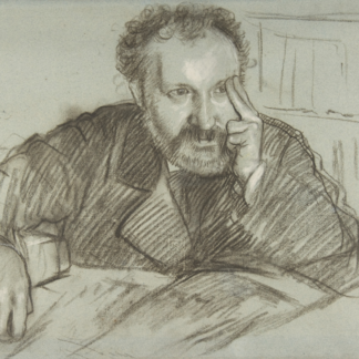 Edmond Duranty by Edgar Degas, a reclining man resting his head on one hand