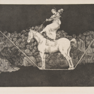 Punctual Folly by Francisco de Goya, a woman and horse balancing above a rope