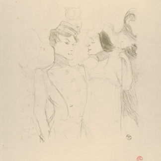 Marcelle Lender and Eva Lavalliére by Henri de Toulouse-Lautrec, two performers in elaborate stage costumes