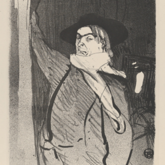 Aristide Bruant by Henri de Toulouse-Lautrec, a performer in a broad hat and scarf
