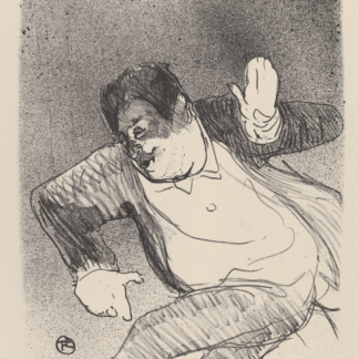 Caudieux at the Petit Casino by Henri de Toulouse-Lautrec, an animated performer gesturing on stage