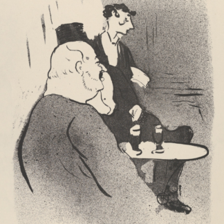 Ducarre at Les Ambassadeurs by Henri de Toulouse-Lautrec, two seated men in a café-concert scene