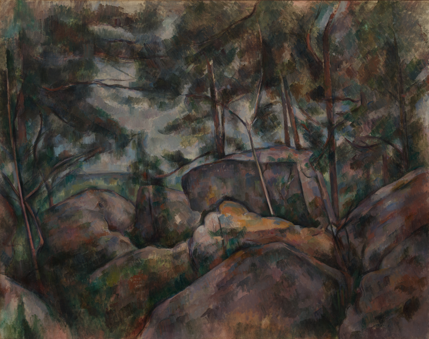 Rocks at Fontainebleau by Paul Cézanne