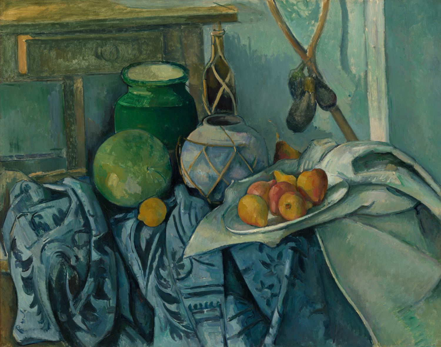 Still Life with a Ginger Jar and Eggplants by Paul Cézanne