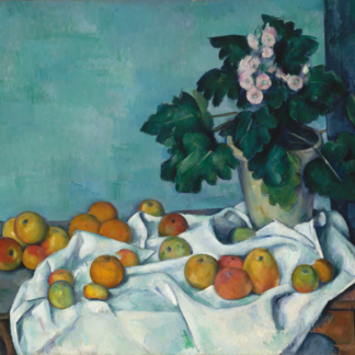 Still Life with Apples and a Pot of Primroses by Paul Cézanne