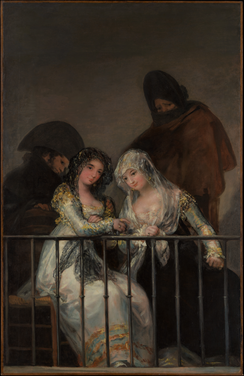 Majas on a Balcony by Francisco de Goya