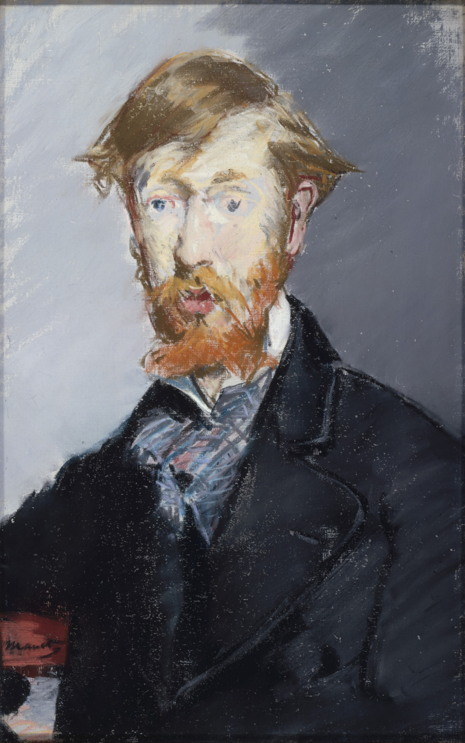 George Moore by Édouard Manet, a red-bearded man in a dark jacket