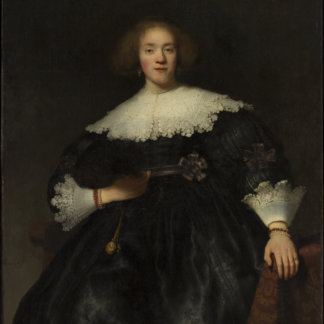 Portrait of a Young Woman with a Fan by Rembrandt van Rijn