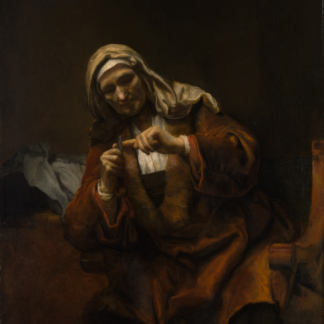 Old Woman Cutting Her Nails by Rembrandt van Rijn