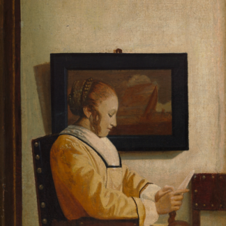 A Young Woman Reading by a probable imitator of Johannes Vermeer