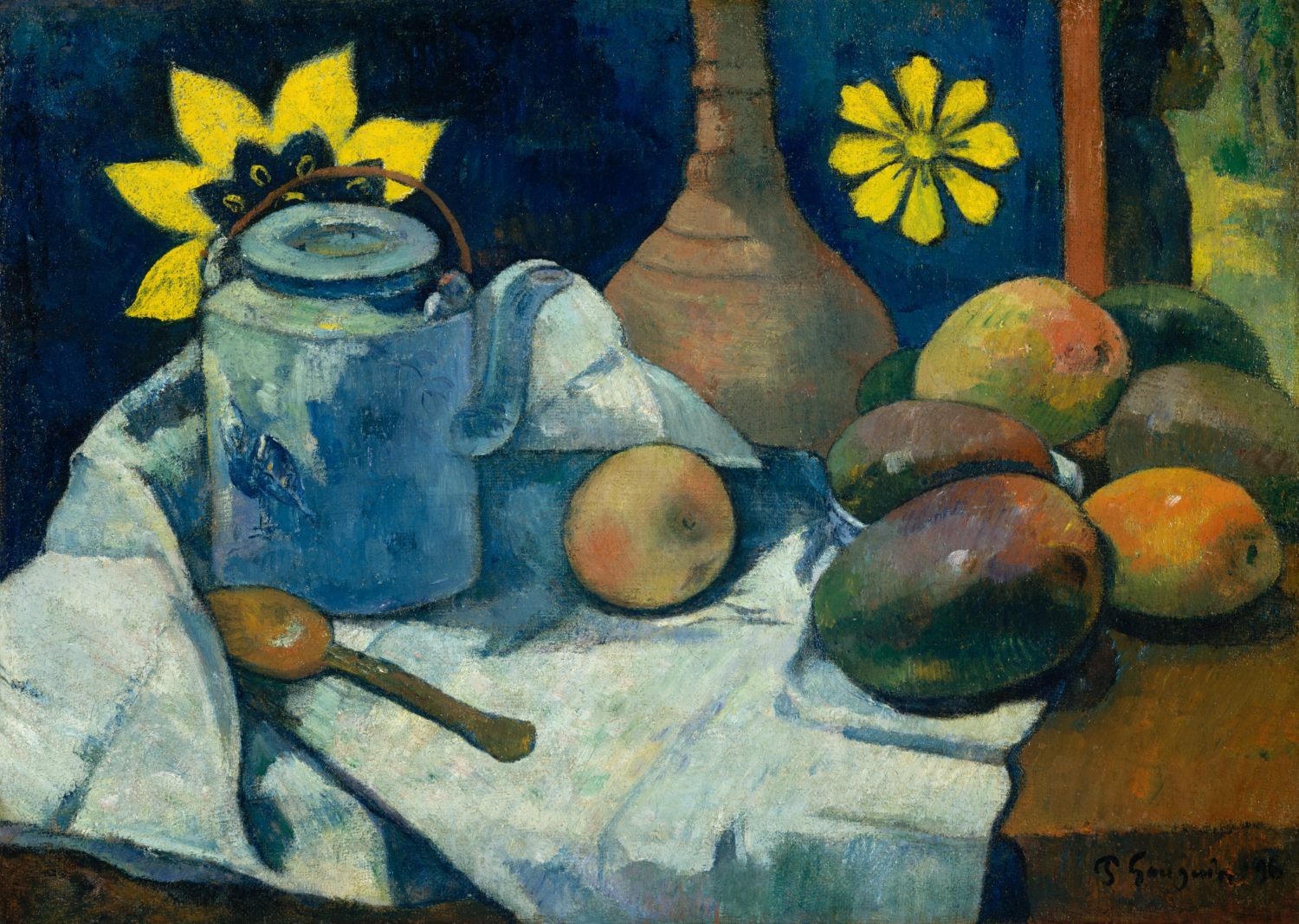 Still Life with Teapot and Fruit by Paul Gauguin