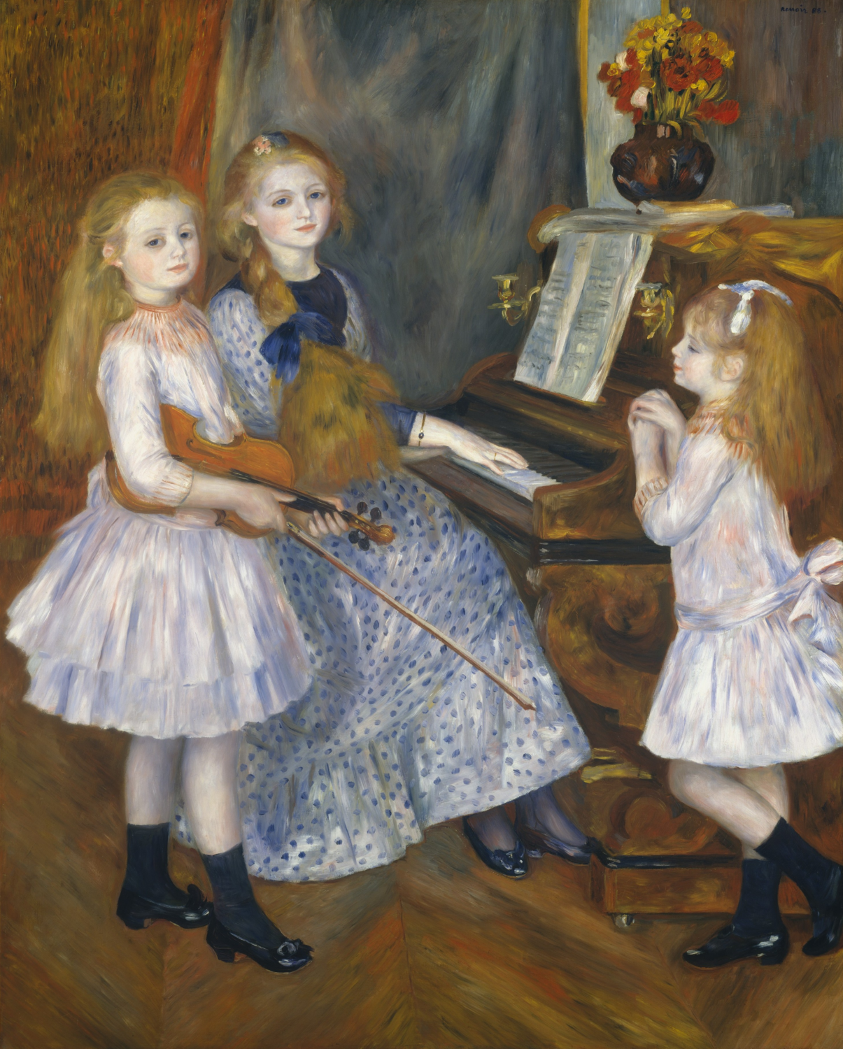 The Daughters of Catulle Mendès, Huguette (1871–1964), Claudine (1876–1937), and Helyonne (1879–1955) by Auguste Renoir