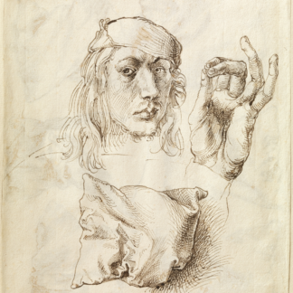 Self-portrait, Study of a Hand and a Pillow (recto) by Albrecht Dürer