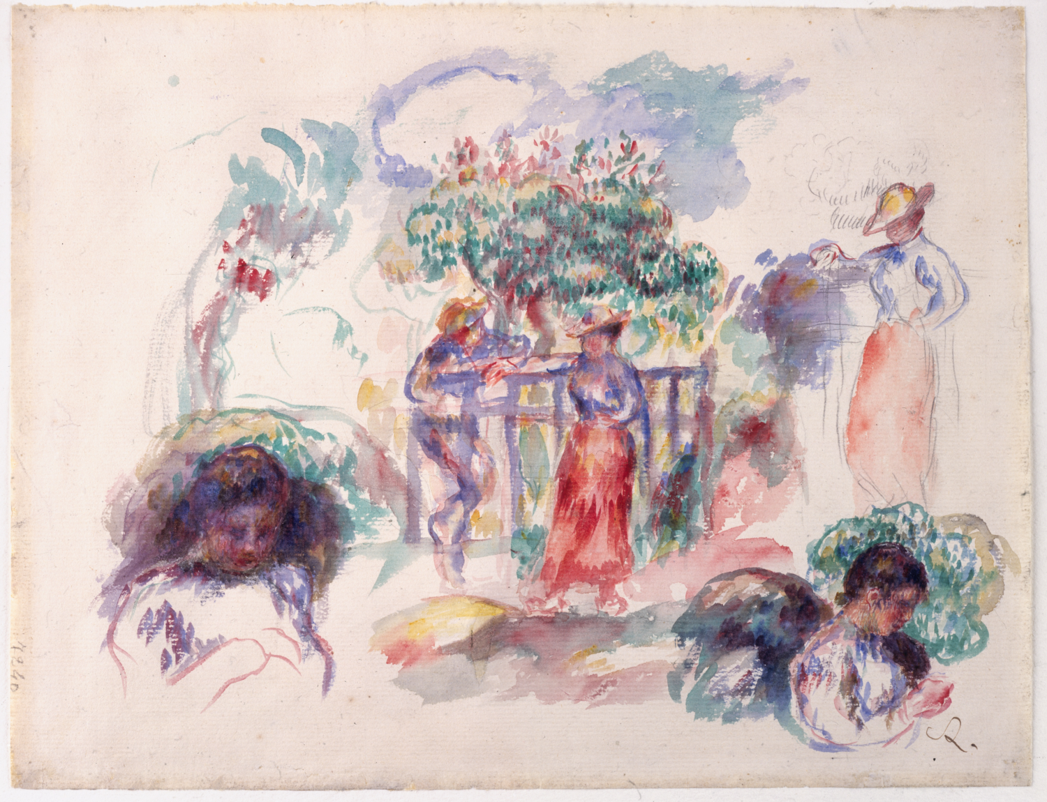 Figures under a Tree by Auguste Renoir