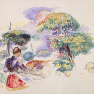 Landscape with a Girl by Auguste Renoir