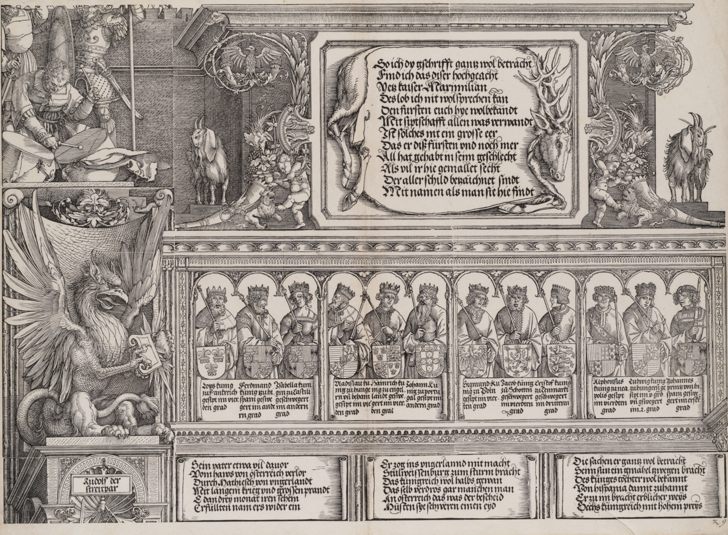 Upper Section of the Right Portal — Albrecht Dürer and Hans Springinklee, partly after Dürer