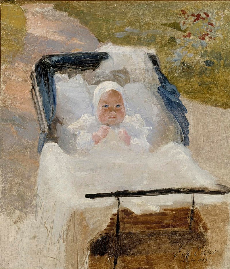 The Artists Son Erik In A Pram