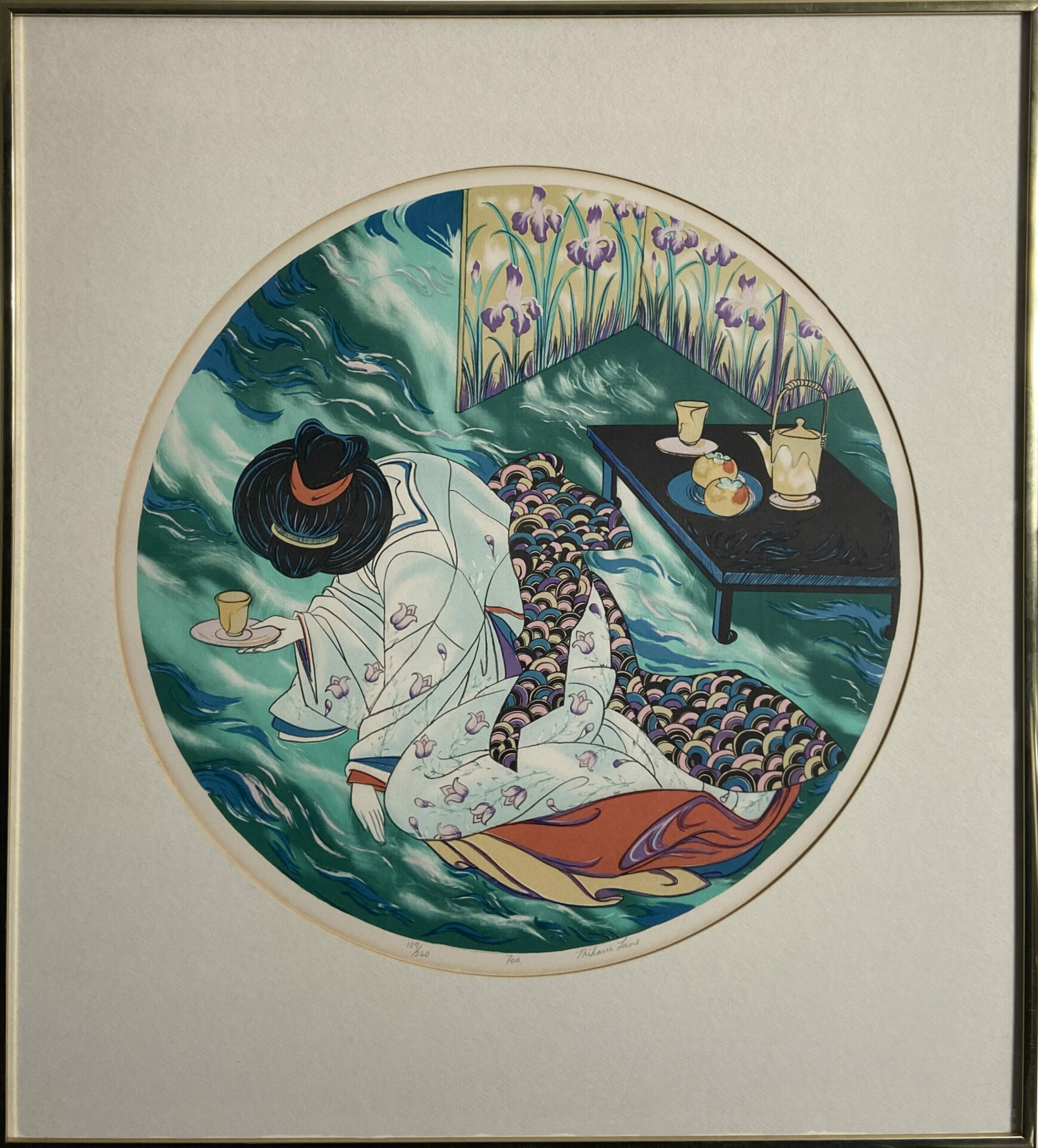 Miharu Lane - Signed Limited Edition Asian Serigraph "Tea"