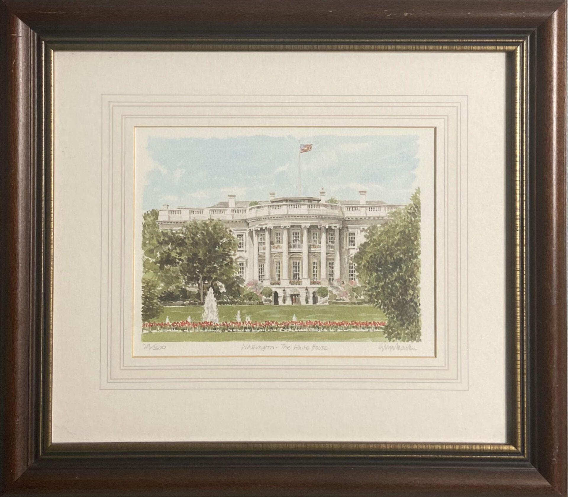Glyn Martin - Pencil Signed White House Limited Edition