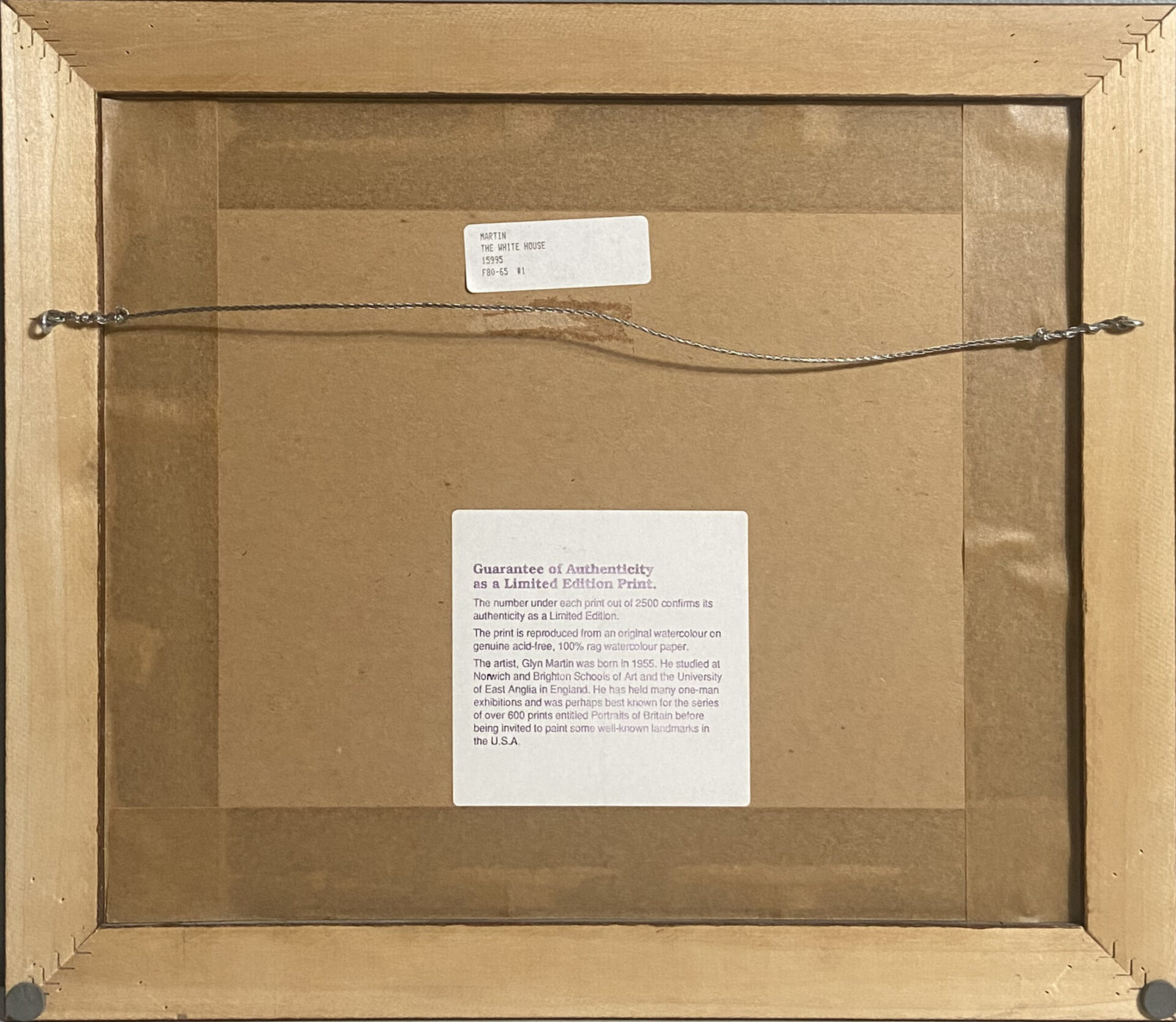 Glyn Martin - Pencil Signed White House Limited Edition - Image 2