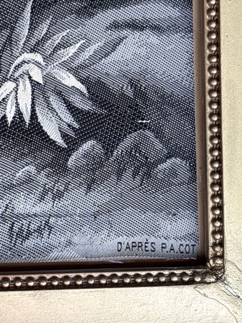 Two Old French Stevensgraph Silk Gilt Framed - Image 4