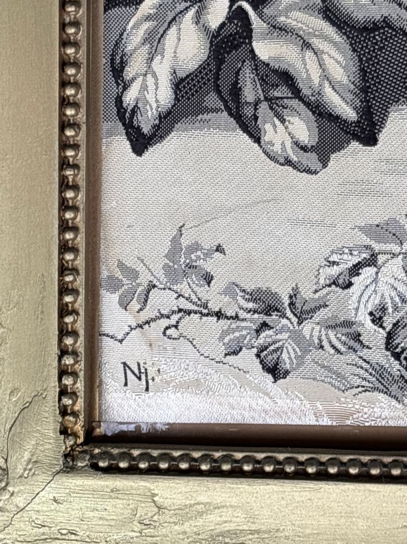 Two Old French Stevensgraph Silk Gilt Framed - Image 5