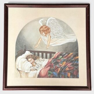 Gay Talbott 1990 Pencil Signed Angel Lady Over Child
