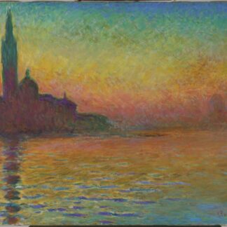 San Giorgio Maggiore at Dusk by Claude Monet, with a Venetian church silhouetted against a glowing sunset