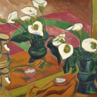 Still Life with Calla Lilies in the Mirror by Max Pechstein