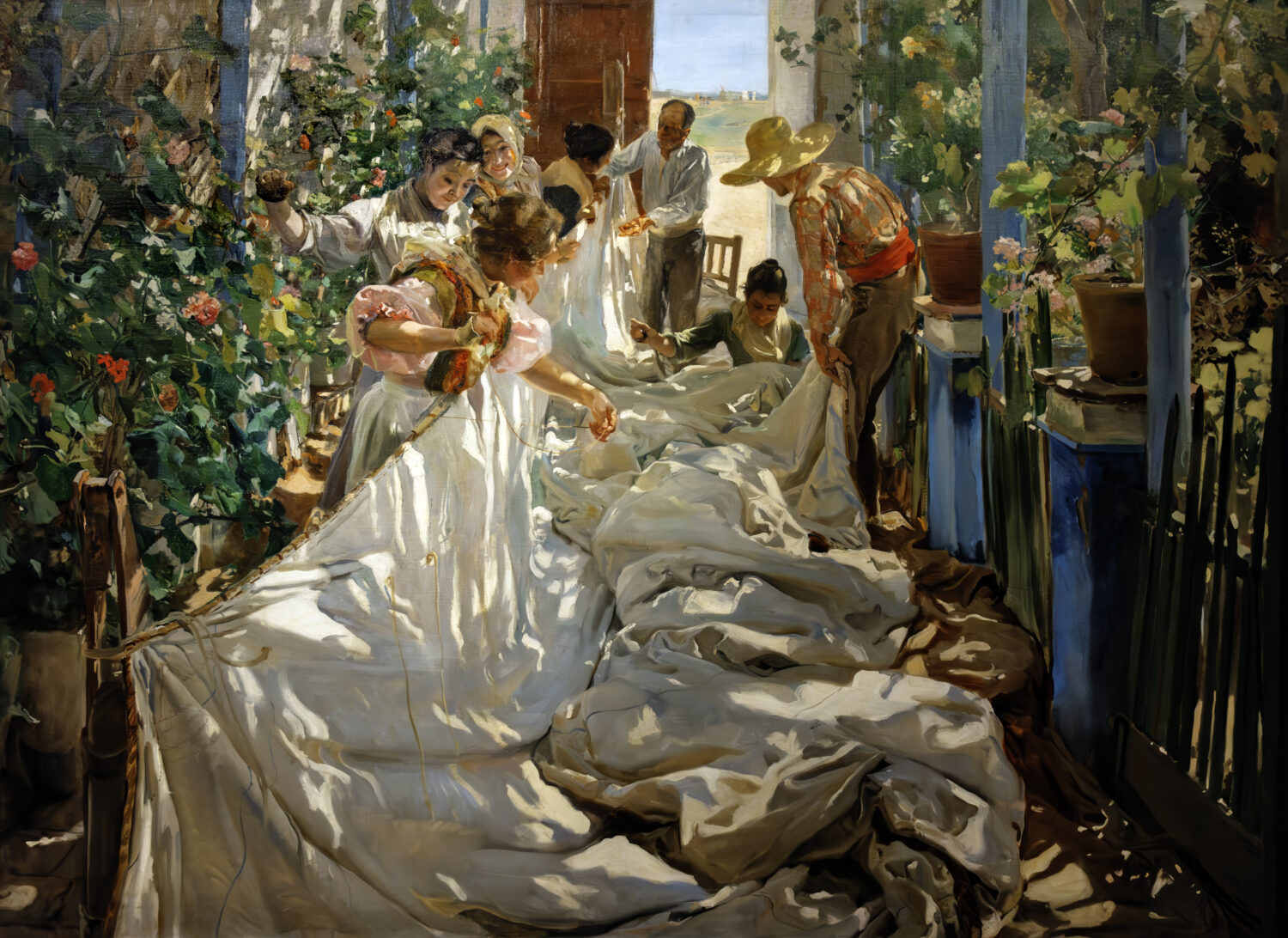 Sewing the Sail by Joaquín Sorolla
