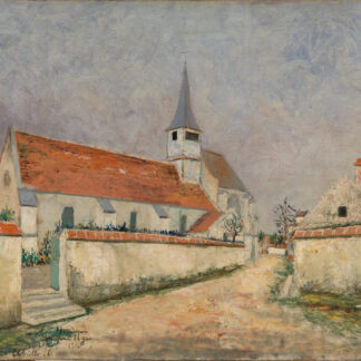 Church with Red Roof and White Walls by Maurice Utrillo