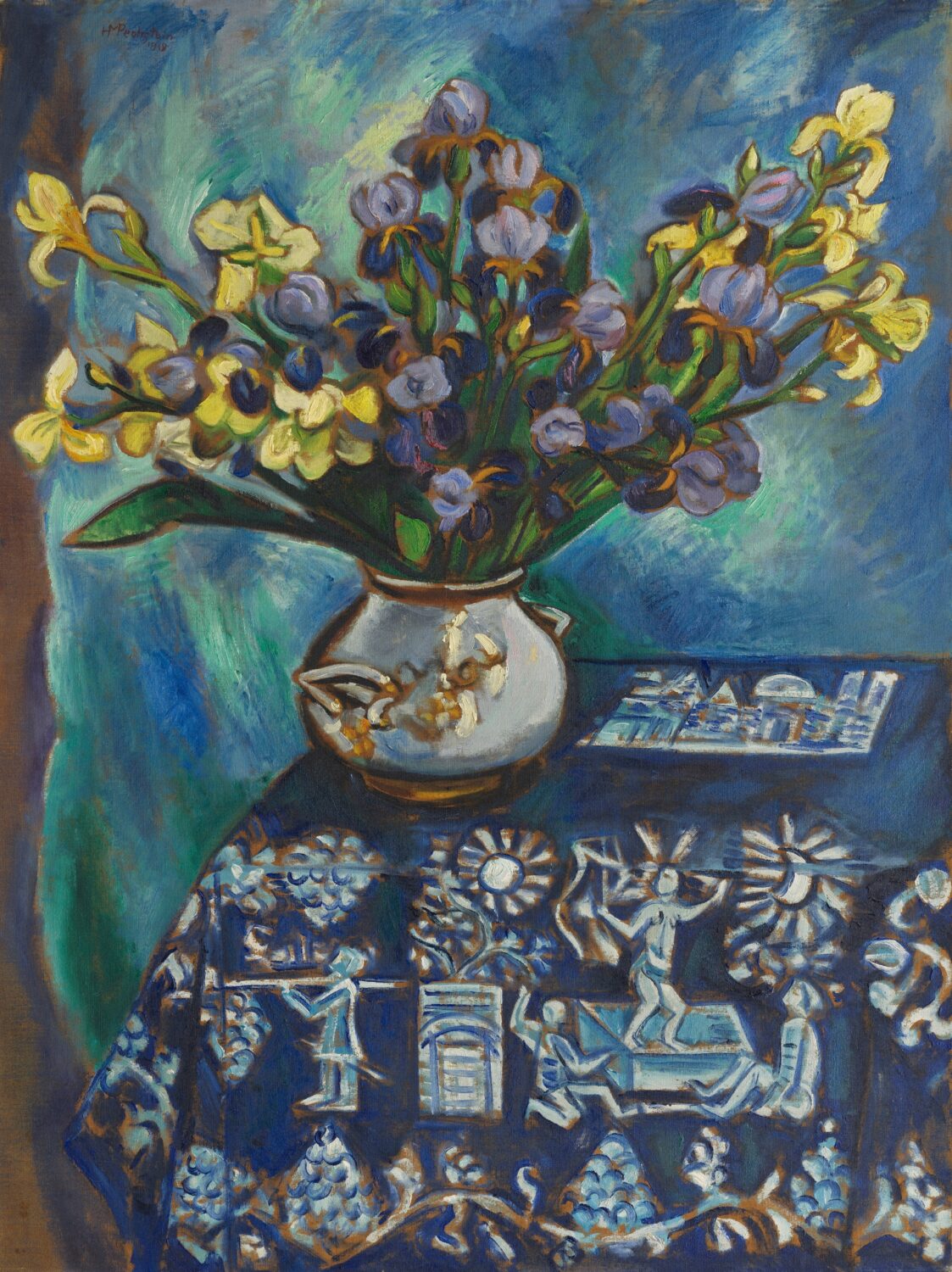The Blue Tablecloth by Max Pechstein